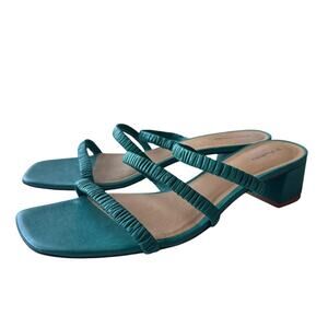 Reformation Assunta Strappy Block Heel Mule in Green Size 8